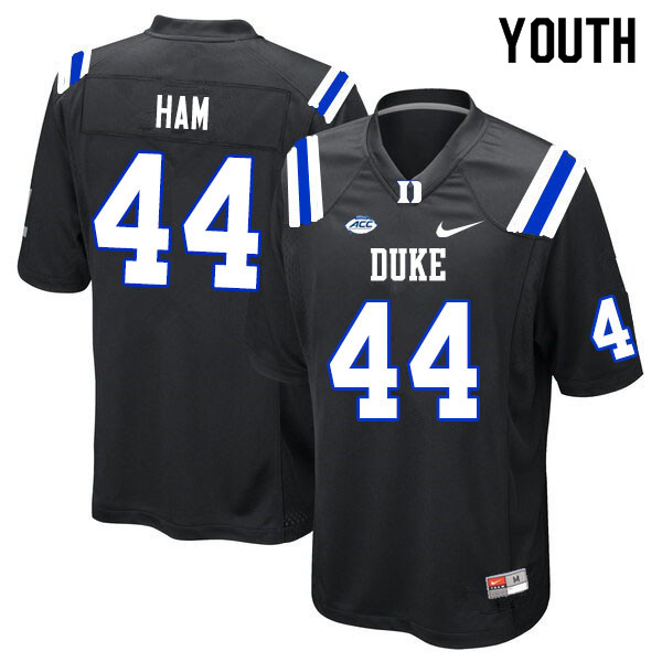 Youth #44 Charlie Ham Duke Blue Devils College Football Jerseys Sale-Black